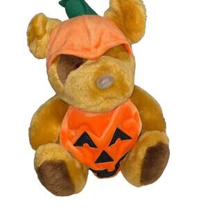 Caltoy Plush Teddy Bear Pumpkin Halloween Jack O Lantern Nursery Shower 11"